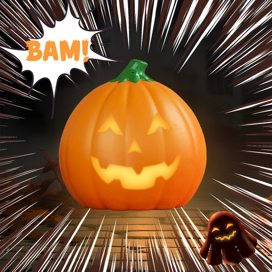 Talking Animated Pumpkin Halloween Decor, Light Up, Change Face, Jack-O-Lantern for Halloween, Harvest Festival